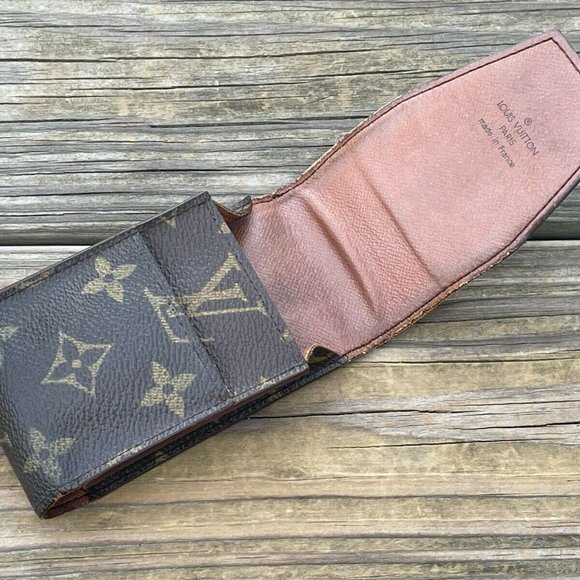 Louis Vuitton Monogram Cigarette Tobacco Case Brown Made in France Authentic LV - Picture 3 of 12